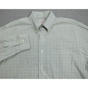 Brooks Brothers Shirt Mens Size M Long Sleeve Check 100% Cotton Button-Down